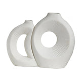 Maxbell Hollow Ceramic Vase Ceramic Flower Vase for Living Room Wedding Party Indoor White