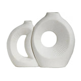 Maxbell Hollow Ceramic Vase Ceramic Flower Vase for Living Room Wedding Party Indoor White