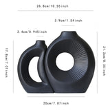 Maxbell Hollow Ceramic Vase Ceramic Flower Vase for Living Room Wedding Party Indoor Black
