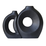 Maxbell Hollow Ceramic Vase Ceramic Flower Vase for Living Room Wedding Party Indoor Black