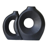 Maxbell Hollow Ceramic Vase Ceramic Flower Vase for Living Room Wedding Party Indoor Black