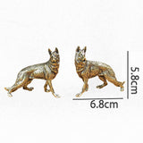Maxbell Brass Dog Figurine Decoration Retro Dogs Figurines for Book Shelf Desk Hotel