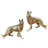 Maxbell Brass Dog Figurine Decoration Retro Dogs Figurines for Book Shelf Desk Hotel