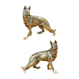 Maxbell Brass Dog Figurine Decoration Retro Dogs Figurines for Book Shelf Desk Hotel