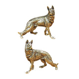 Maxbell Brass Dog Figurine Decoration Retro Dogs Figurines for Book Shelf Desk Hotel
