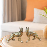 Maxbell Brass Dog Figurine Decoration Retro Dogs Figurines for Book Shelf Desk Hotel