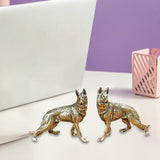 Maxbell Brass Dog Figurine Decoration Retro Dogs Figurines for Book Shelf Desk Hotel