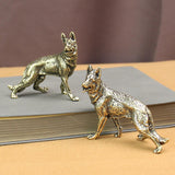 Maxbell Brass Dog Figurine Decoration Retro Dogs Figurines for Book Shelf Desk Hotel
