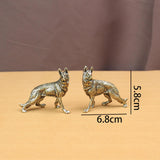 Maxbell Brass Dog Figurine Decoration Retro Dogs Figurines for Book Shelf Desk Hotel