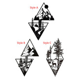 Maxbell Metal Mountain Forest Scene Wall Art Decor Decorative for Bathroom Versatile Style A