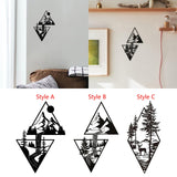 Maxbell Metal Mountain Forest Scene Wall Art Decor Decorative for Bathroom Versatile Style A