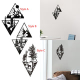 Maxbell Metal Mountain Forest Scene Wall Art Decor Decorative for Bathroom Versatile Style A