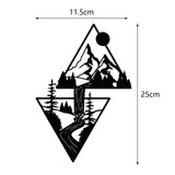 Maxbell Metal Mountain Forest Scene Wall Art Decor Decorative for Bathroom Versatile Style A