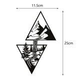 Maxbell Metal Mountain Forest Scene Wall Art Decor Decorative for Bathroom Versatile Style B