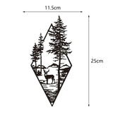 Maxbell Metal Mountain Forest Scene Wall Art Decor Decorative for Bathroom Versatile Style C