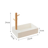 Maxbell Keys Storage Tray Japanese Style with Branch for Cufflinks Sundries Bracelet White