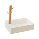 Maxbell Keys Storage Tray Japanese Style with Branch for Cufflinks Sundries Bracelet White