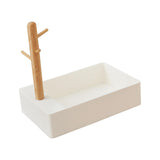Maxbell Keys Storage Tray Japanese Style with Branch for Cufflinks Sundries Bracelet White