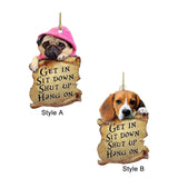 Maxbell Cute Dog Hanging Ornament Car Rearview Mirror Pendant for Bedroom Restaurant Style A