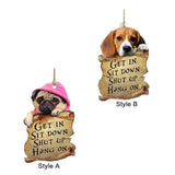 Maxbell Cute Dog Hanging Ornament Car Rearview Mirror Pendant for Bedroom Restaurant Style A