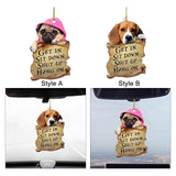 Maxbell Cute Dog Hanging Ornament Car Rearview Mirror Pendant for Bedroom Restaurant Style A