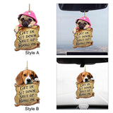 Maxbell Cute Dog Hanging Ornament Car Rearview Mirror Pendant for Bedroom Restaurant Style A