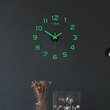 Maxbell Luminous Wall Clock Stickers Decoration DIY Wall Clock for Bedroom Home Wall