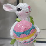 Maxbell 3Pcs Rabbit Statue Ornaments Cute Animal Decorations for Bedroom Yard Indoor