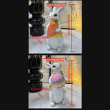 Maxbell 3Pcs Rabbit Statue Ornaments Cute Animal Decorations for Bedroom Yard Indoor