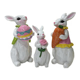 Maxbell 3Pcs Rabbit Statue Ornaments Cute Animal Decorations for Bedroom Yard Indoor
