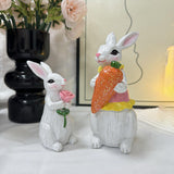 Maxbell 3Pcs Rabbit Statue Ornaments Cute Animal Decorations for Bedroom Yard Indoor