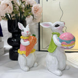 Maxbell 3Pcs Rabbit Statue Ornaments Cute Animal Decorations for Bedroom Yard Indoor