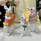 Maxbell 3Pcs Rabbit Statue Ornaments Cute Animal Decorations for Bedroom Yard Indoor