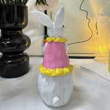 Maxbell 3Pcs Rabbit Statue Ornaments Cute Animal Decorations for Bedroom Yard Indoor