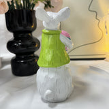 Maxbell 3Pcs Rabbit Statue Ornaments Cute Animal Decorations for Bedroom Yard Indoor