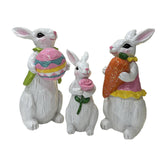 Maxbell 3Pcs Rabbit Statue Ornaments Cute Animal Decorations for Bedroom Yard Indoor