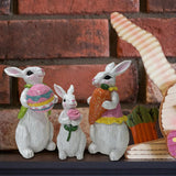 Maxbell 3Pcs Rabbit Statue Ornaments Cute Animal Decorations for Bedroom Yard Indoor