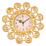 Maxbell Wall Hanging Clock Sparkling Bling Creative Mute for Home Living Room Office Style G