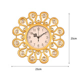 Maxbell Wall Hanging Clock Sparkling Bling Creative Mute for Home Living Room Office Style G