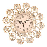 Maxbell Wall Hanging Clock Sparkling Bling Creative Mute for Home Living Room Office Style H