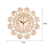 Maxbell Wall Hanging Clock Sparkling Bling Creative Mute for Home Living Room Office Style H