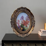 Maxbell Vintage Photo Frame Oval Resin Picture Frame for Office Desktop Wall Hanging