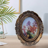 Maxbell Vintage Photo Frame Oval Resin Picture Frame for Office Desktop Wall Hanging