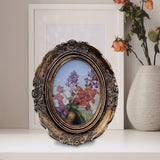 Maxbell Vintage Photo Frame Oval Resin Picture Frame for Office Desktop Wall Hanging