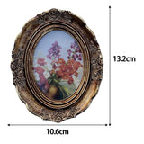 Maxbell Vintage Photo Frame Oval Resin Picture Frame for Office Desktop Wall Hanging