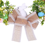 Maxbell Easter Bunny Wreath Easter Decoration with Bow for Farmhouse Festival Office
