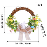 Maxbell Easter Bunny Wreath Easter Decoration with Bow for Farmhouse Festival Office