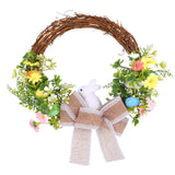Maxbell Easter Bunny Wreath Easter Decoration with Bow for Farmhouse Festival Office