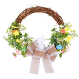 Maxbell Easter Bunny Wreath Easter Decoration with Bow for Farmhouse Festival Office