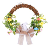 Maxbell Easter Bunny Wreath Easter Decoration with Bow for Farmhouse Festival Office